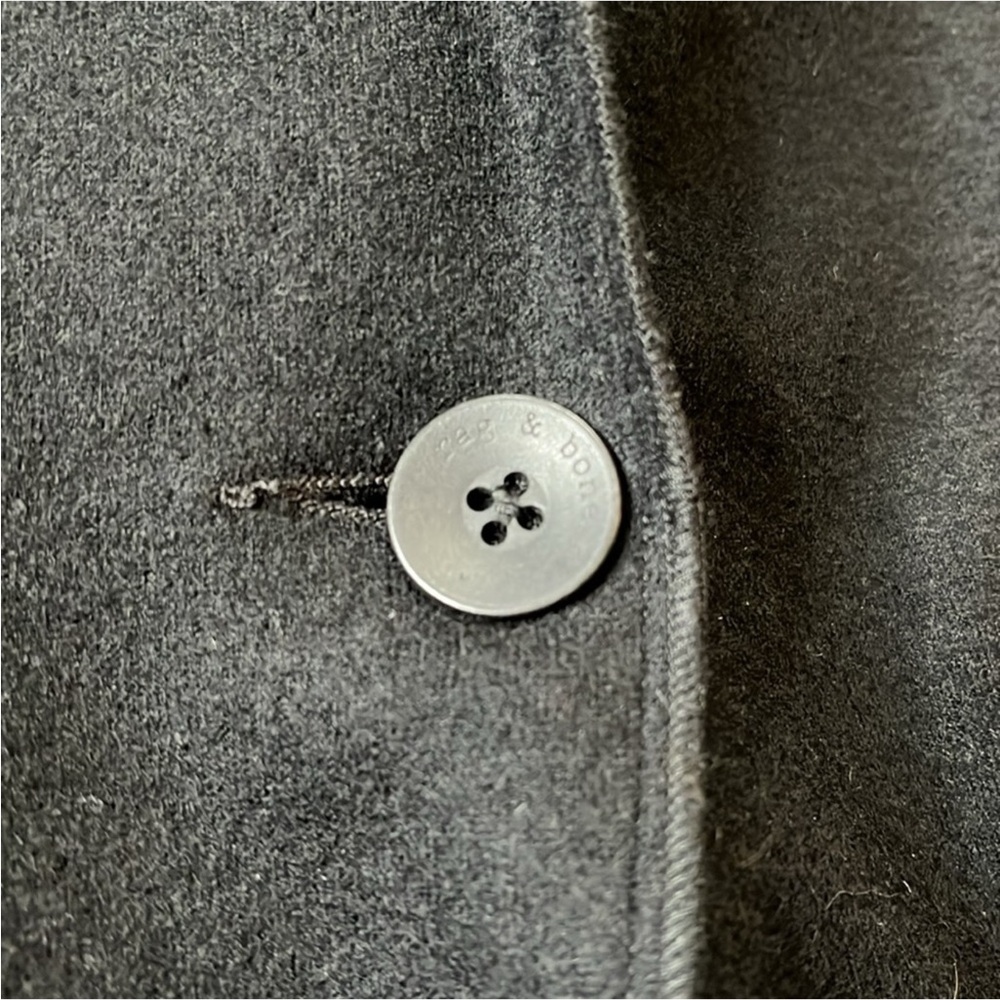 Rag & Bone Size 4 stylish and edgy 100 % wool black one button up blazer - Picture 7 of 12
